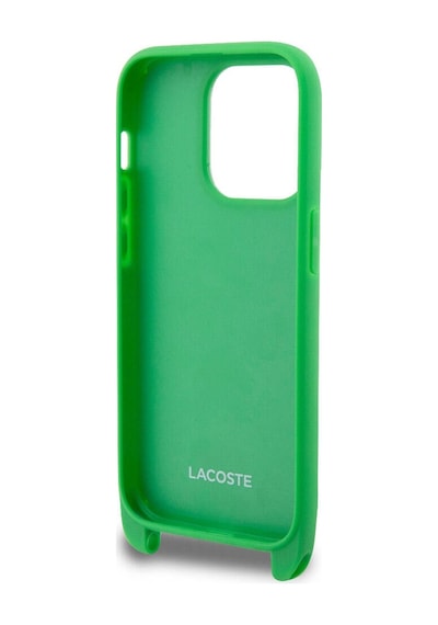 Apple Uyumlu iPhone 15 Pro Max Kılıf Lacoste Lisanslı Pu Pike Desen Askılı İkonik Timsah Logo Yeşil