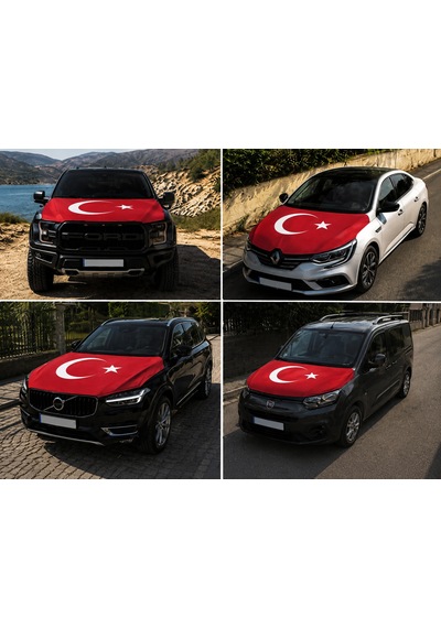 168x130 Cm Lastikli Araç Kaput Örtüsü Her Araca Uygun Organizasyon Bayrağı Tek Ebat