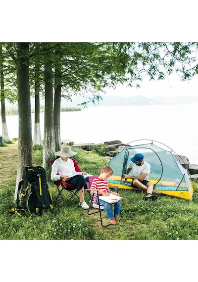 Exent 2 Adet 2-6 Yaş Lüx Çocuk Piknik Sandalyesi-mini Kamp Sandalyesi-pembe-yeşil
