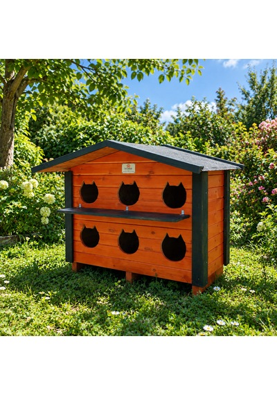 6 Yuvalı Kedi Evi Dış Ortam