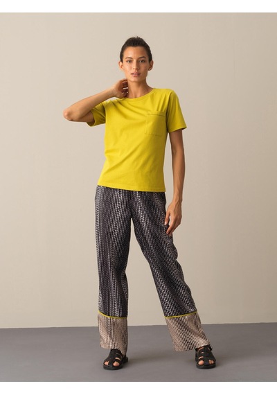 Xint Sarı Regular Fit Bisiklet Yaka Pamuk Tişört 602277