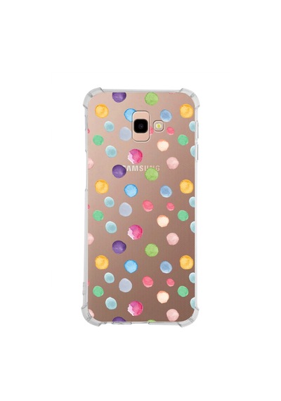 Prinrify Samsung Galaxy J4+ Plus Uyumlu Water Color 6 Baskılı Şeffaf Köşe Korumalı Antişok Kılıf