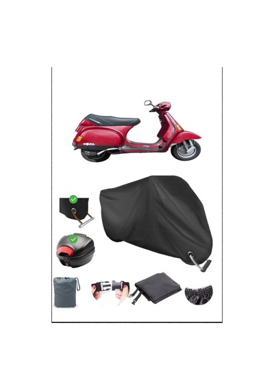 Siyah Pıaggıo Vespa Cosa Arka Çanta Kilit Uyumlu Su Geçirmez Branda Motosiklet