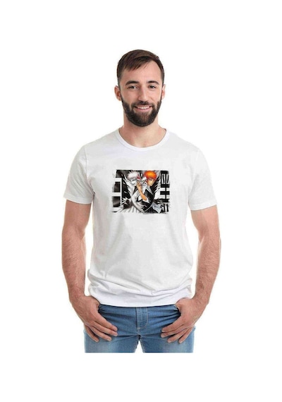 The One Anime Baskılı Beyaz Erkek Tshirt