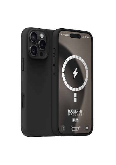 Apple Uyumlu iPhone Buff 16 Pro Max Magsafe Rubber Fit Silikon Kılıf Black