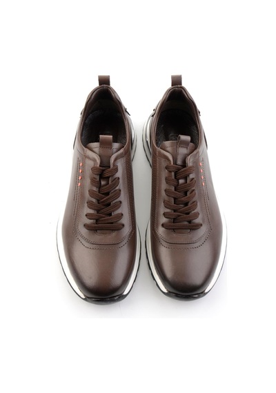 Bambi Kahve Hakiki Deri Erkek Sneaker E01011041841