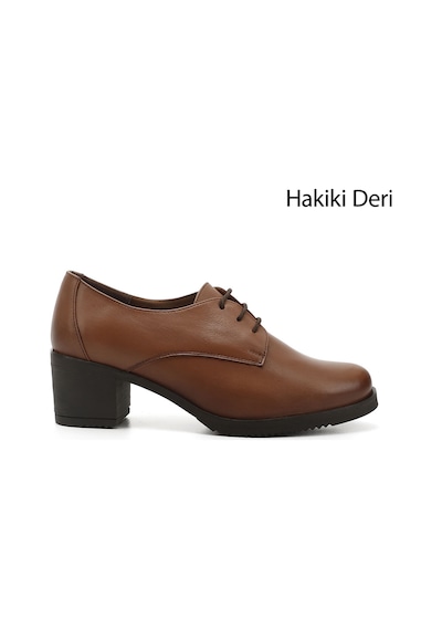 Gönderi(R) Gönderi R Kadın Taba Antik Bağcıklı Orta Kalın Topuklu Hakiki Deri Oxford Ayakkabı Gdza13424230 Taba