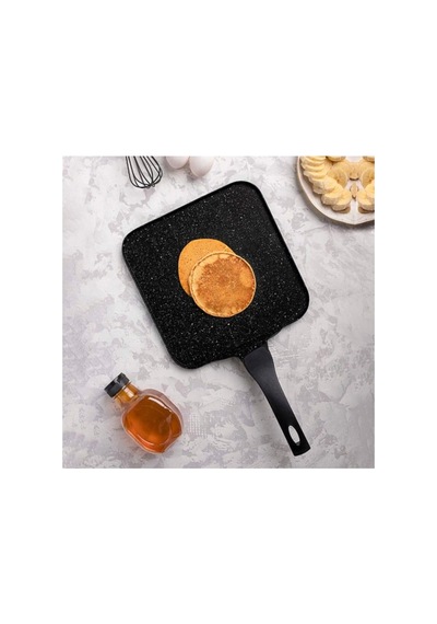 Kitchenboost Eda Granit Kare Döküm Krep Tava 26 Cm Pankek Krep Omlet Sahan Tavası Çok Renkli