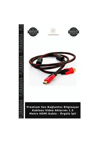Premium Ses Bağlantısı Bilgisayar Kablosu Video Aktarımı 1.5 Metre Hdmı Kablo - Örgülü İpli