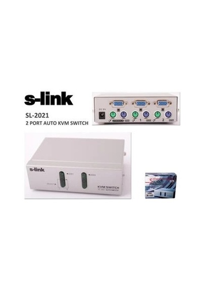 S-link Sl-2021 2pc-1mn Vga+ps-2 Manuel Kablolu Kvm Switch Kdo