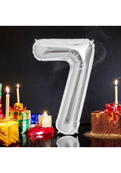 Brokoli Home 7 Numara Folyo Gümüş Balon 100cm 40inç Helyuma Uygu Karışık Renkli