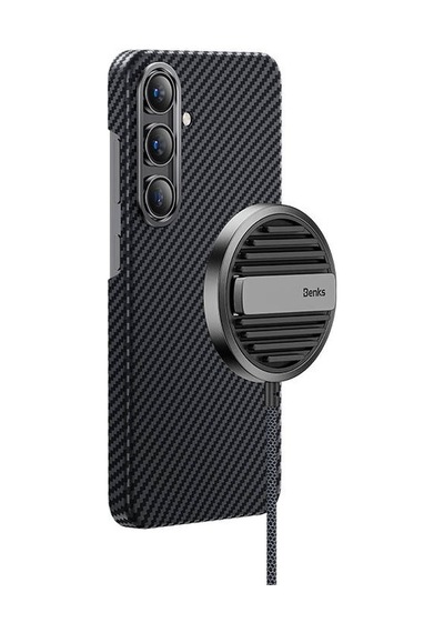 Galaxy Uyumlu S24 Plus Kılıf Magsafe Özellikli Karbon Fiber Benks Essential Armorair 600d Kevlar Kapak