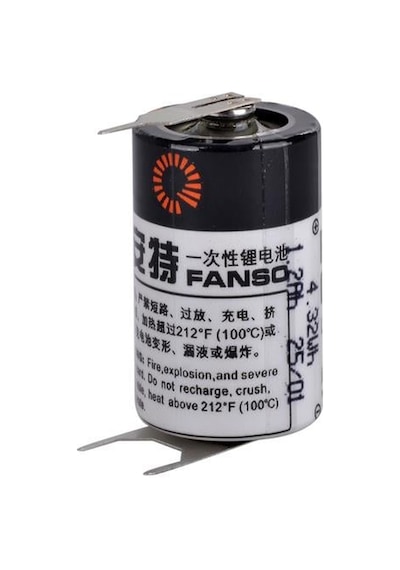 Fanso Er14250h - 1/2aa-3pt - 3.6v 1200 Mah Şarjsız Li-socl2 Lithium Pil - 3 Pinli