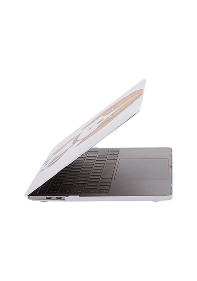 Macbook Air 13 Kılıf A1369 A1466 Uyumlu Köpek Desenli Tpu İnce Hafif Darbe Emici Lazer Uv Baskılı Sert Koruyucu Kapak Kahverengi