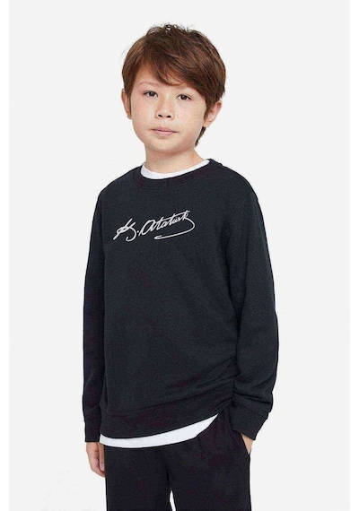 Tshirthane Atatürk Imza Baskılı Unisex Çocuk Siyah Sweatshirt Siyah