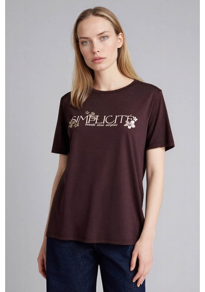 Defacto 26y801000471 Kahverengi Kadın T-shirt G9260ax/bn340