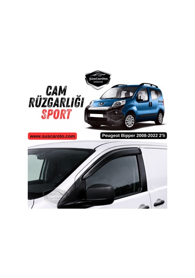 Peugeot Bipper 2008-2022 Uyumlu Mugen Cam Rüzgarlığı Seti Piano Black 2'li İthal Parlak Siyah 00 Şüscaroto Aksesuar