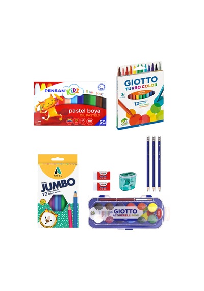 Pensan Pastel Giotto Turbo Color Keçeli Kalem Adel Boyama Set