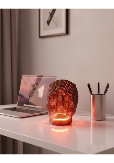 Kuru Kafa Kalemlik Neon Led 3d Baskı 12x13cm Işık Rengini Soru-cevap Bölümünden Belirtiniz Siyah