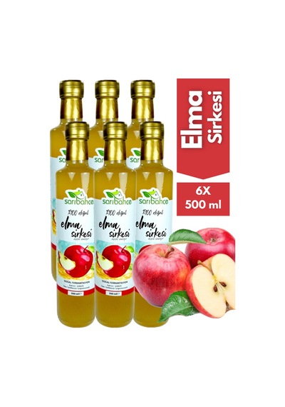 Elma Sirkesi 500 Ml 6'lı Paket - Organik Doğal Fermantasyon