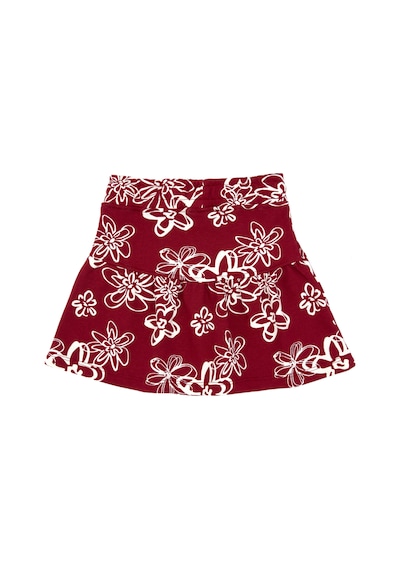 U.S. Polo Assn. Kız Çocuk Koyu Frambuaz Çiçek Desenli Örme Etek 50317971-VR104
