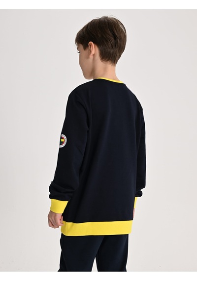 Fenerbahçe Lacivert Tribün Yellow Çocuk Sweatshirt Fb Laci Yeni