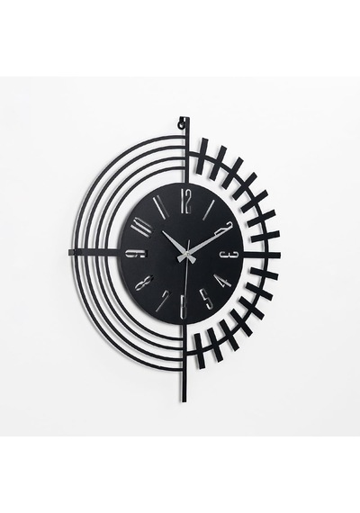 Dubai Dekoratif Metal Siyah Duvar Saati 41x41cm Sessiz Mekanizma Mds-41 Myk2079-1 Diğer