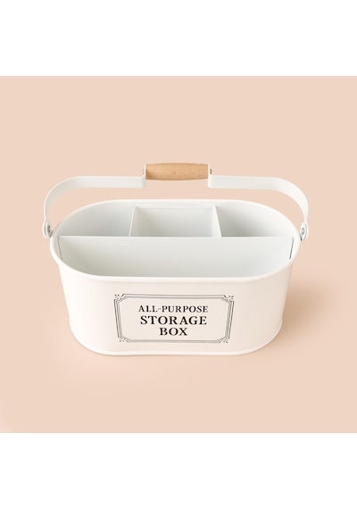 Bath Bölmeli Organizer Sepet - Beyaz - 4 Lt Çok Renkli
