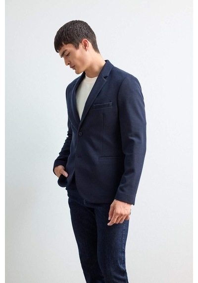 Defacto Modern Fit Düğmeli Cepli Blazer Ceket F2347ax25aunv163 Lacivert