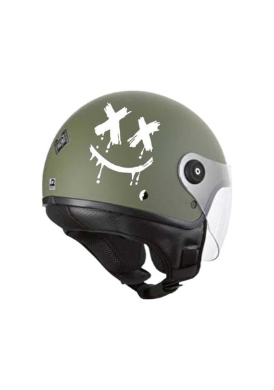 Motosiklet Gülen Yüz Kask Sticker