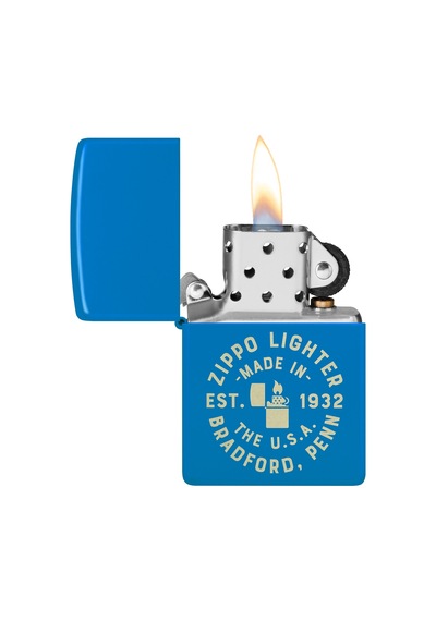Zippo Bradford Sky Blue Dizayn Çakmak Mavi