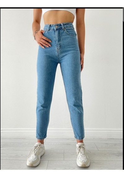 Lavajeans Açık Mavi Likralı Mom Süper Yüksek Bel Mom Jeans Açık Mavi