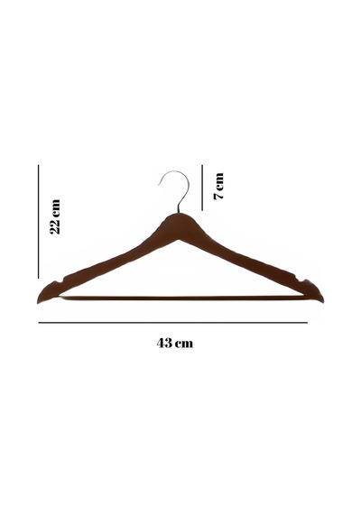 6 Lı Ahşap Görünümlü Askı Kahve 44 Cm Kahve