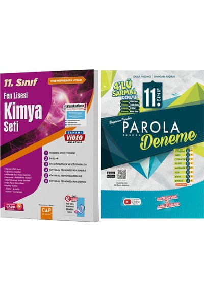 Çap Yayınları 11.sınıf Fen Lisesi Kimya Seti Ve Evrensel 4 Lü Sarmal Deneme Seti 2 Kitap