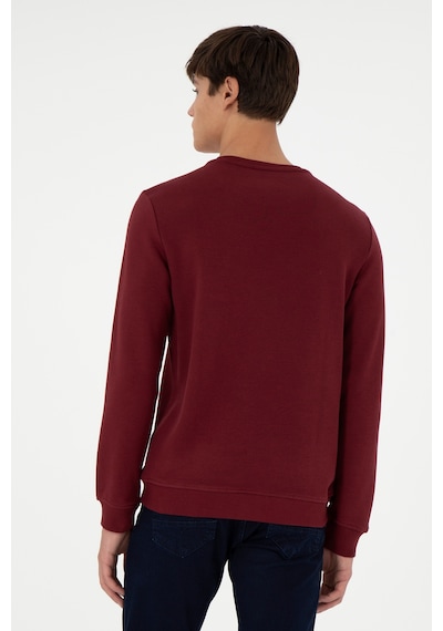 U.S. Polo Assn. Erkek Regular Fit Bisiklet Yaka Bordo Sweatshirt 50293436-VR014