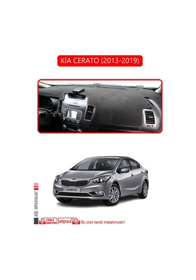 Kia Cerato 2013-2019torpido Koruma Halısı Kırmızı Kenar
