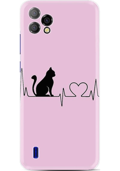 Reeder P13 Blue Plus 2022 Kılıf Boyun Askılı Pink Cat Heart 1303