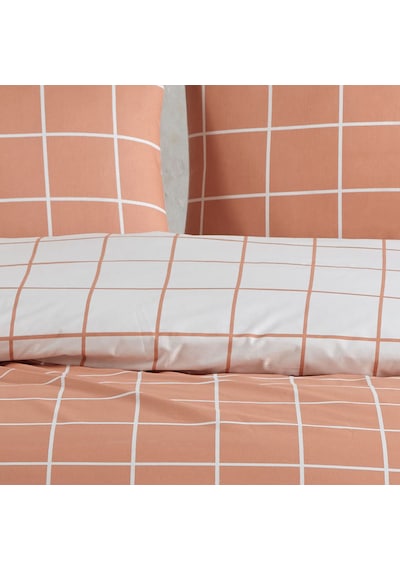 %100 Pamuklu Tek Kişilik Nevresim Takımı 160x220 2 Yastık Kılıflı Lastikli Çarşaflı 120x200+30 Somon