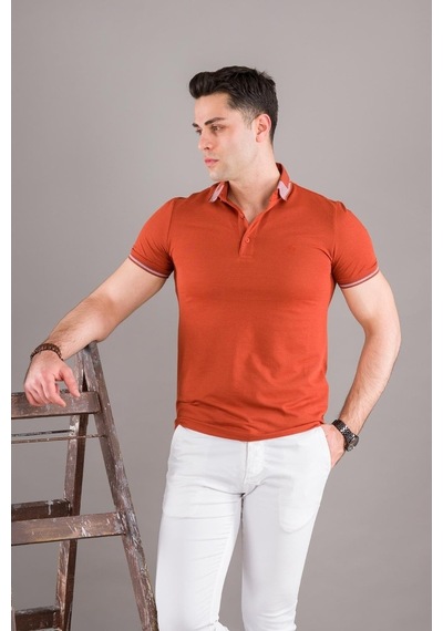 Slimfit Polo Yaka Düğmeli Merserize Kumaş Erkek T-Shirt (539719691)