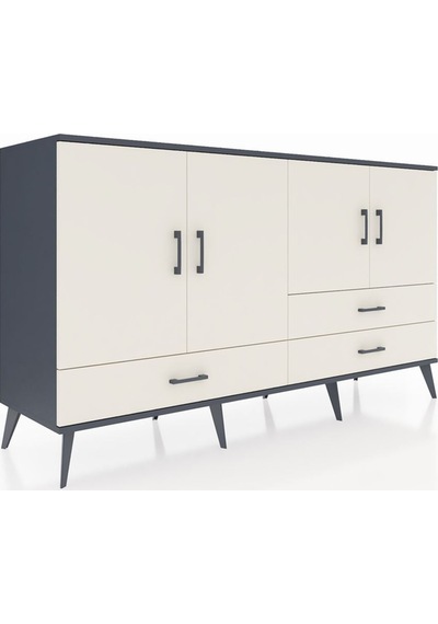 Hyperion Konsol 5 Raflı 3 Çekmeceli 4 Kapaklı 176x44x99 Antrasit- Antrasit-aytaşı Hyperion Konsol 5 Raflı 3 Çekmeceli 4 Kapaklı 176x44x99 Antrasit- Antrasit-aytaşı