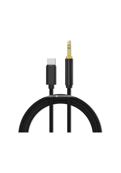 Type-C To 3.5 Mm Konektör Örgülü Aux Ses Kablosu 1 Metre Pl-8858