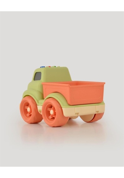 Let's Be Child Sesli Ve Işıklı Minik Pikap 31016 Yeşil - Turuncu Kasalı, Çocuklar İçin Oyuncak Pikap