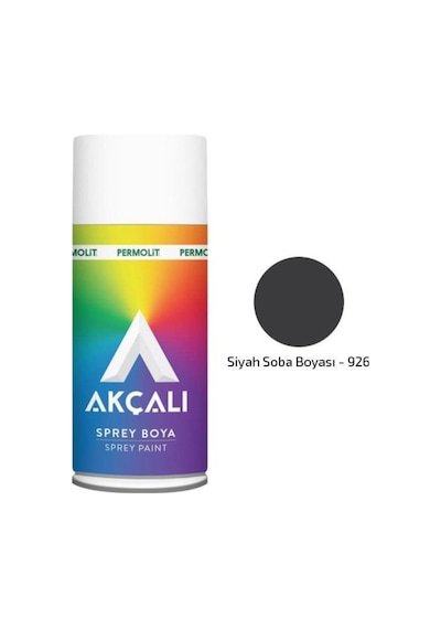 Akçalı 926 Isıya Dayanıklı Sprey Soba Boyası Siyah 400 Ml Siyah