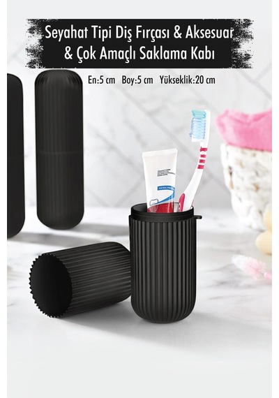 Northcity Siyah Seyahat Tipi Diş Fırçası & Aksesuar Kutusu & Çok Amaçlı Saklama Kabı Çok renkli