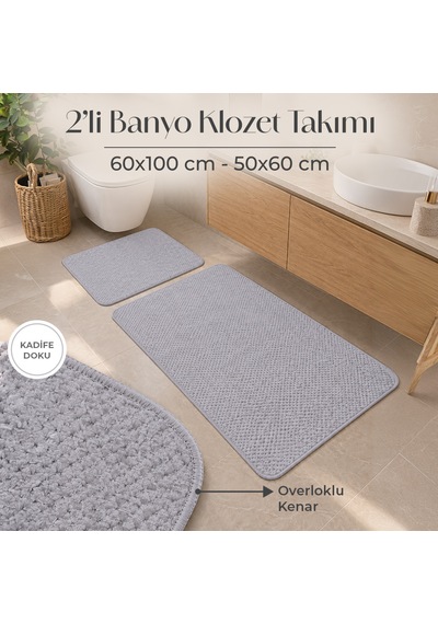 2'li Banyo Klozet Takımı Gri