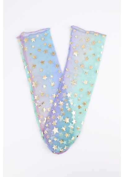 Le Mabelle Çok Renkli Üzeri Yıldız Detaylı Kız Çocuk Tül Çorap Çok Renkli