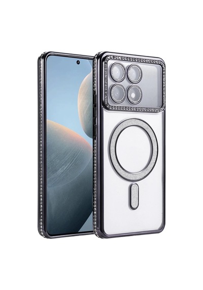 Xiaomi Poco X6 Pro Uyumlu Joke Simli Magneticsafe Kılıf - Siyah