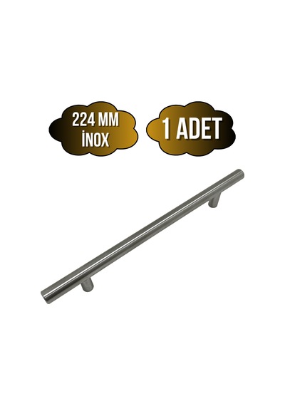 Nobel Boy Paslanmaz Boru İnox Dolap Kulpu Mobilya Ve Mutfak Dolap Kulpu İnox 224mm 1 Adet İnox