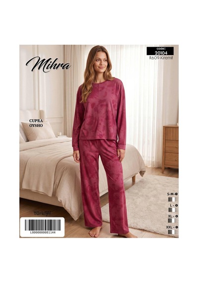Mihra Kadın Oysho Bisiklet Yaka Uzun Kol Desenli Baharlık Pijama Takımı 20104kt - 1 Adet Kiremit Mihra Kadın Oysho Bisiklet Yaka Uzun Kol Desenli Baharlık Pijama Takımı 20104kt - 1 Adet Kiremit