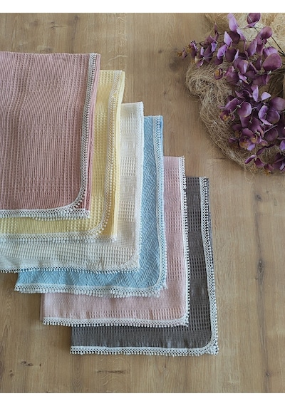Bebek Battaniyesi Bebek Örtüsü Puset Örtüsü Çok Amaçlı Bebek Pikesi Mevsimlik Hediyelik 80x90 Cm Mavi